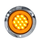 Faro Posterior Ojo De Angel 4" Aro Plateado 12/24V Ambar