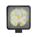 Faro de Trabajo Cuadrado Base Delgada 9 Luz LED 27W 12/24V Blanco Prunuz