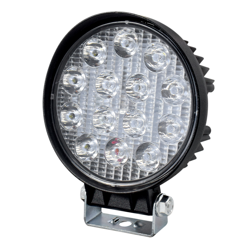 Faro de Trabajo Redondo Base Pesada 14 Luz LED 42W 12/36V Blanco Prunuz