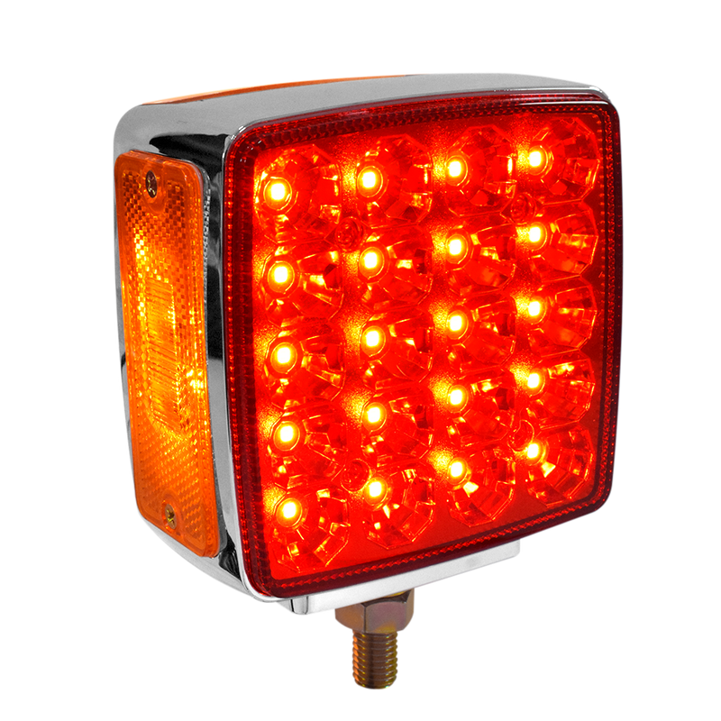Faro Semaforo Doble Cara con Direccional Luz LED Ambar 12-24V