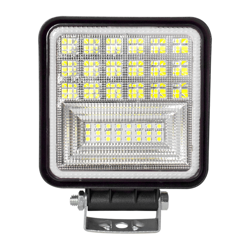 Faro De Trabajo Cuadrado, 42 barra luz led Base Media 45w Luz Blanca Contorno Blanco