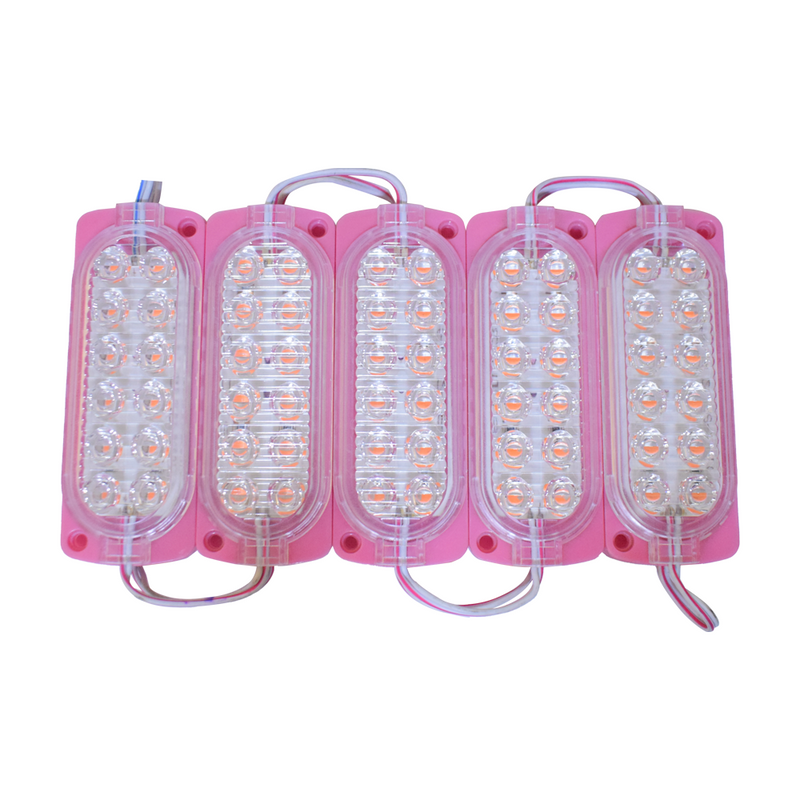 Foco Modulo Cob 12Led 12V Con Movimiento Luz Rosada