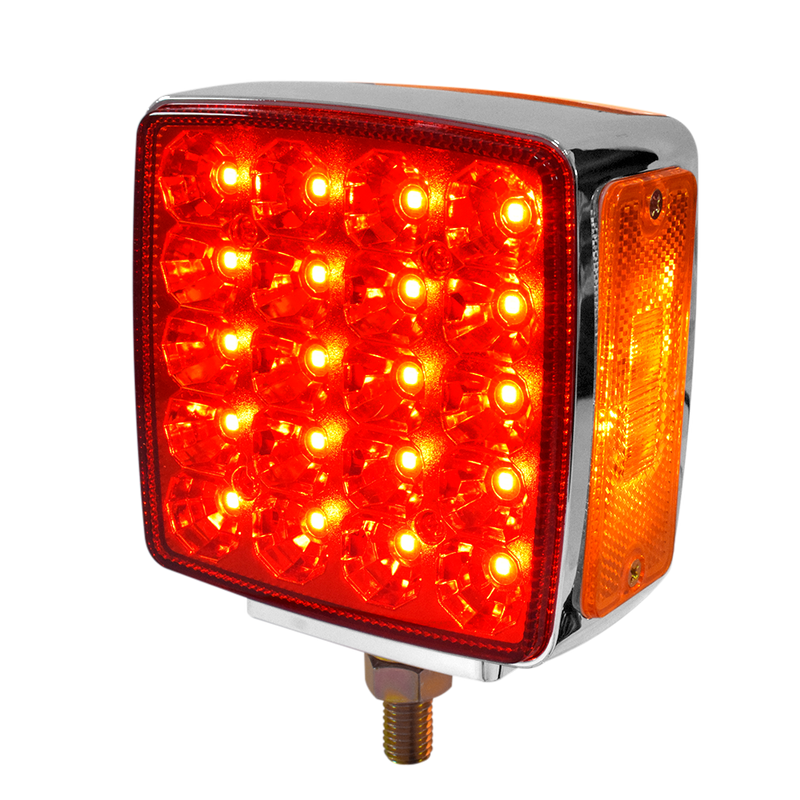 Faro Semaforo Doble Cara con Direccional Luz LED Ambar 12-24V