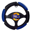 Cubre Volante Chinchon Auto Cuero Sintético Azul/Negro 38cm AUTOTINTIN