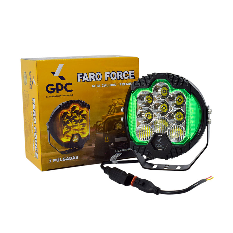 Faro Pirata de Trabajo Force 7” 90w 8000lm Luz LED