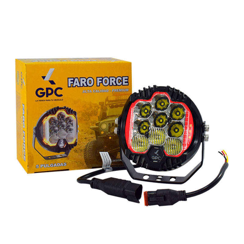 Faro Pirata Force 5" 12/24v 50w 5500lm Ip67 Blanco