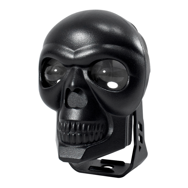 Faro Explorador Calavera Negro Mate 2 LED Luz Dual Amarilla + Blanco PRUNUZ