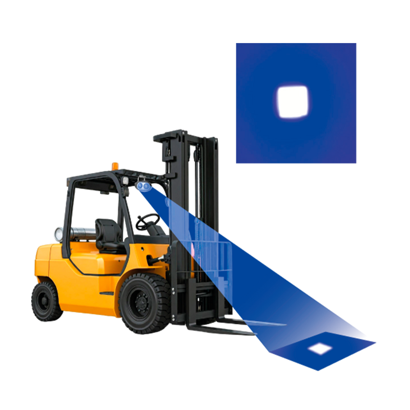 Faro Montacarga Azul Luz Advertencia Cuadrado 10-80V IP66 GPC