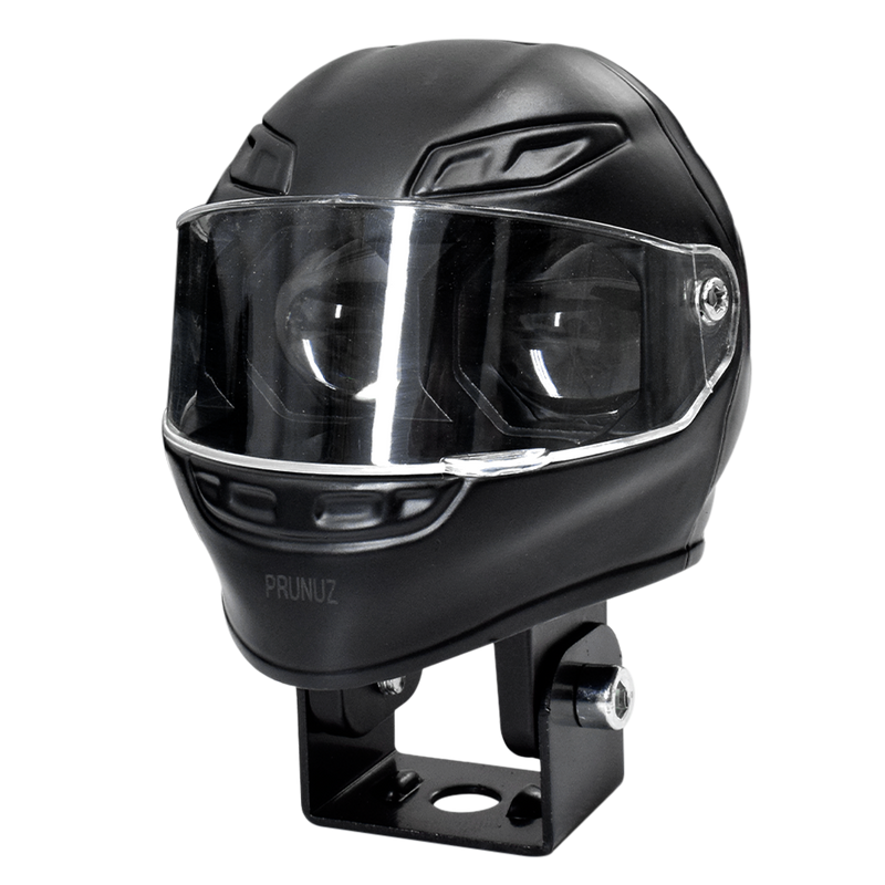 Faro Explorador Casco de Moto Negro Dual Blanco + Amarillo 12/24V Prunuz