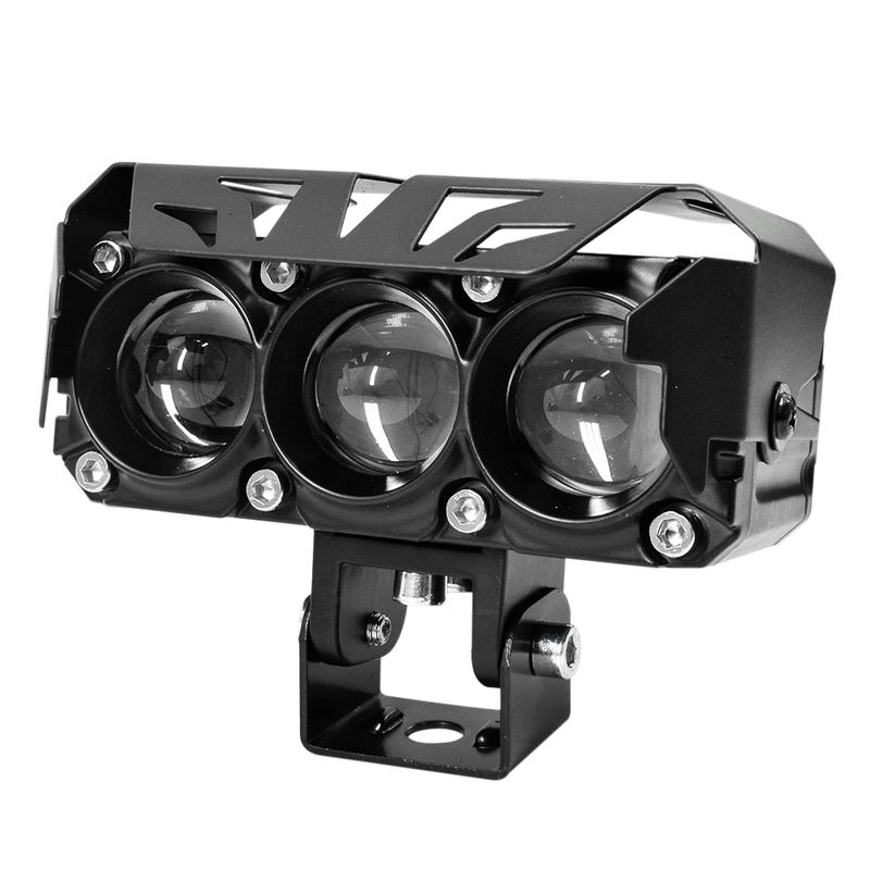 Faro Explorador Barra 3 Lupa Led Dual Amarillo + Blanco 12/24V Ventilador Prunuz