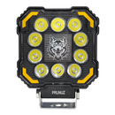 Faro de Trabajo Cuadrado 10 Led 12/24V Blanco Contorno Ambar Centro RGB Prunuz