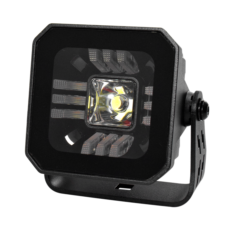Faro de Trabajo Cubo 1 Luz LED Blanca Contorno Dual +Blanco/Ámbar GPC