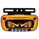 Faro Lateral Devil’S Eyes Base Metalica Negra Con Luz De Placa 12/24 HB