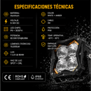 Faro Cuadrado Led 5" Luz Blanca + Mica Ambar (9-30V 10000Lm IP68) 5C01 RDZ