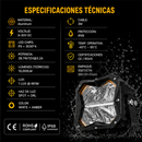 Faro Cuadrado 4.5" 4Led Luz Blanco + Ambar 9-30V 10000Lm IP68 5C02 RDZ