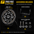 Faro Redondo  LED 7" 9 LED  Luz Blanca + Drl Ambar (9-36V 13,500LM IP68) 7R03 RDZ