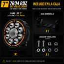 Faro Redondo  LED 7" 9 LED  Luz Blanca + Drl Ambar (9-36V 13,500LM IP68) 7R04 RDZ