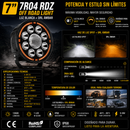 Faro Redondo  LED 7" 9 LED  Luz Blanca + Drl Ambar (9-36V 13,500LM IP68) 7R04 RDZ