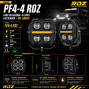 Faro Hexagonal 4 Lupas Luz Blanca + Drl Ambar (9-30V 12,000LM IP68) Pf4-4 RDZ