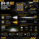Faro Cuadrado 10 LED Multifuncional Luz Blanco + Ambar (9-32V 2,600LM)Bf4-10 RDZ