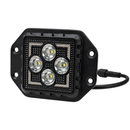 Faro Cuadrado 4 LED Luz Blanca Contorno Ambar Intermitente (9-32V 3,200LM) Bf3-B4X RDZ