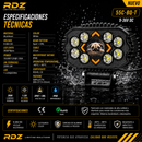Faro Ovalado 12 LED Luz Blanca Multifuncional Dog 9-36V (55C-Bq-T) RDZ