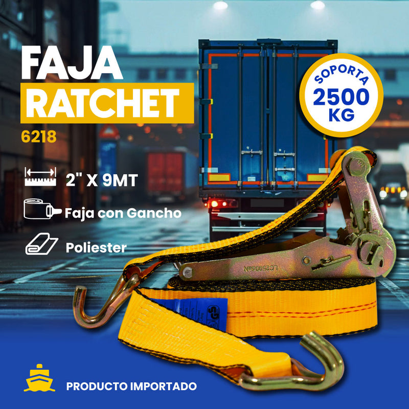 Faja Ratchet 2" X 9m Amarillo