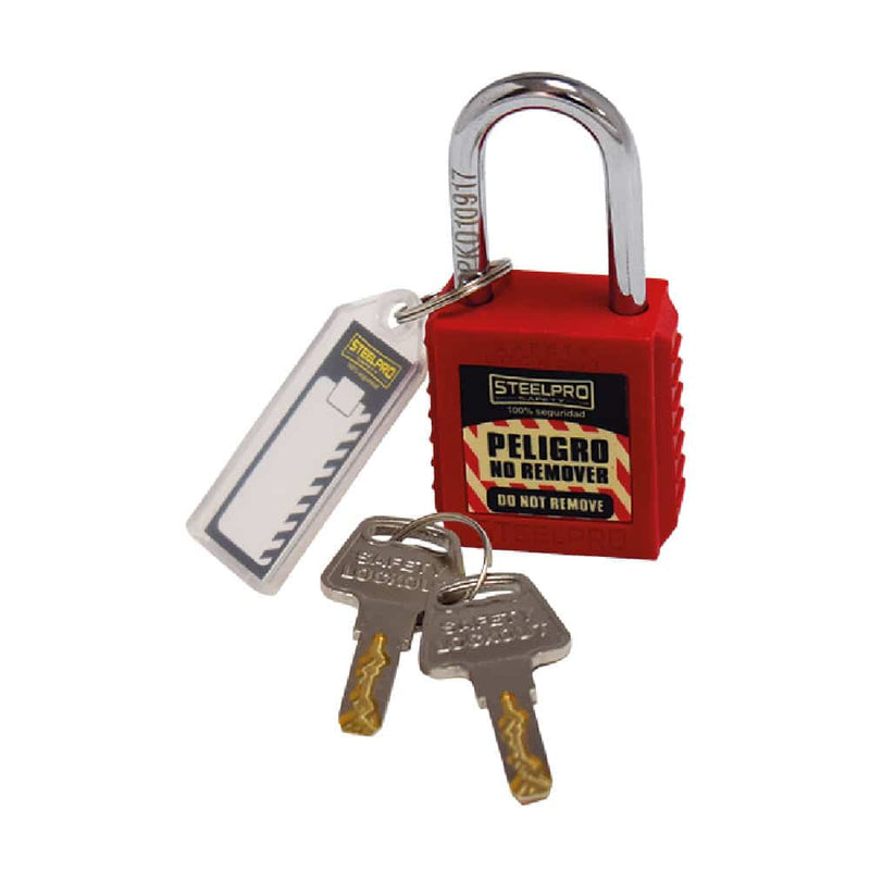 Candado Bloqueo Lock X-10 Rojo Steelpro