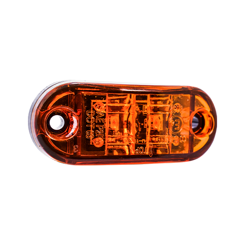 Faro Lateral Ovalado 02 Led Luz Ambar 12/24v GPC