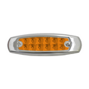 Faro Lateral Ovalado Plano 12Led 12/24V Aro Metal Plateado Plast Innova