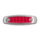 Faro Lateral Ovalado Plano 12Led 12/24V Aro Metal Plateado Plast Innova