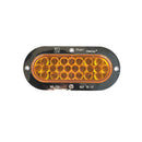 Faro Lateral Destellante Ovalado 24 Led Aro Plastico Cromado 12V 24V Ambar