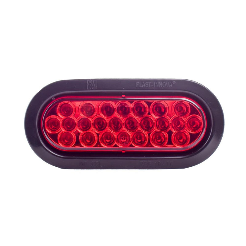 Faro Lateral Ovalado 24 Led Aro Jebe Rojo 1017E