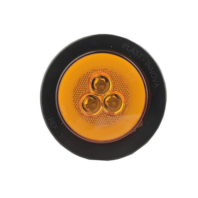 Faro Lateral Redondo 2.5" 12Led 12V 24V Aro Jebe Ambar 1051E