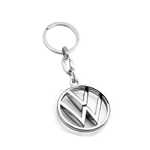 Llavero de metal cromado con logo