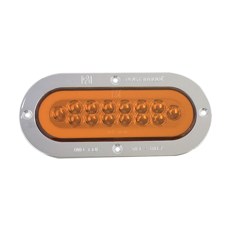 Faro Lateral Ovalado Aro Plastico Cromado Neon/14Led Destellante Plast Innova