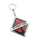 Llavero de metal cromado con logo