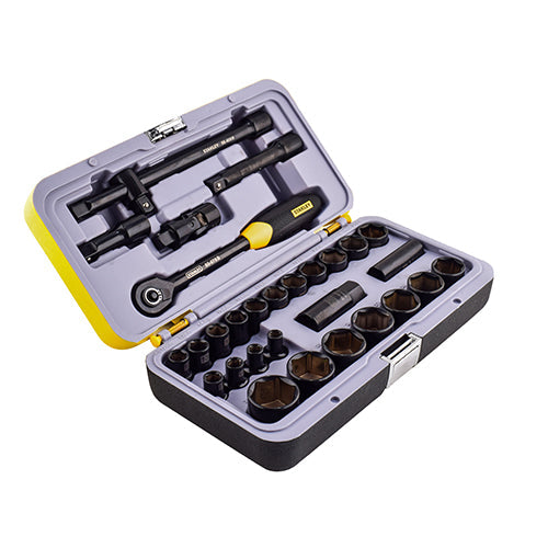 Juego De Dados Y Accesorios 30pz Encastre 1/2" 8-32mm (94-662) Stanley